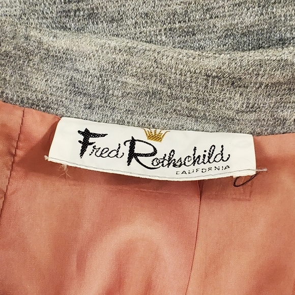 Fred Rothschild Grey Knit Jacket Embroidered Edge - Picture 5 of 9